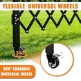 thumbnail image 3 of Foldable Expandable Security Gate, Mobile Rolling Safety Barrier with 360° Swivel Lockable Casters, Heavy-Duty Metal Barricade for Garage, Warehouse, Driveway and Pool, 3 of 6