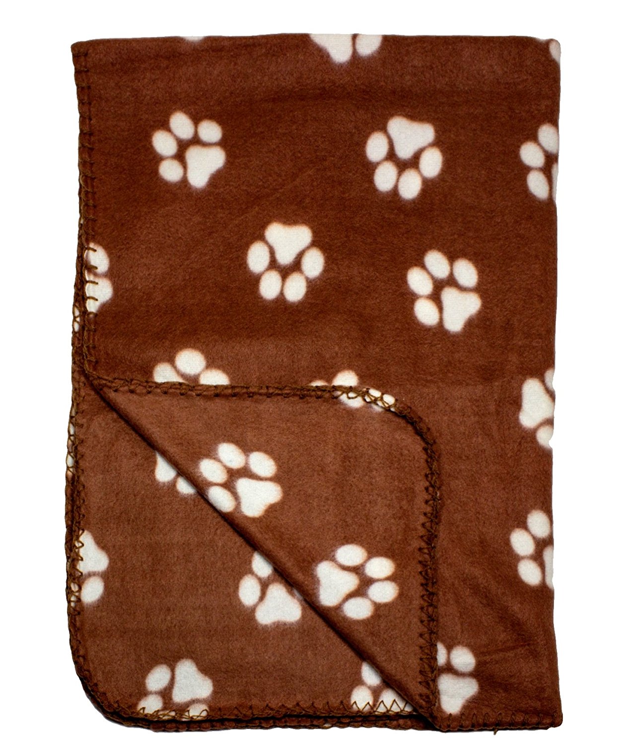 39 x 27 Inch Fleece Pet Blanket with Paw Print Pattern Animal