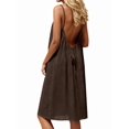 thumbnail image 3 of Women Dresses Spaghetti Strap V Neck Casual Sleeveless Sundress YS8131-Brown S, 3 of 8