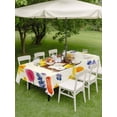 thumbnail image 4 of Outdoor Tablecloth with Umbrella Hole for Patio/Picnic/Party/Camping, Spring Floral Waterproof Table Cloth Rectangle Table Cover Washable, Watercolor Lemons Garden Flowers Farmhouse (60"x 102"), 4 of 8