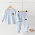 thumbnail image 2 of xaweyi Infant Baby Waffle Fall Outfits Solid Color Long Sleeve Sweatshirt Tops Pants Set Winter Clothes for Boys Girls, 2 of 6