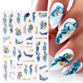 thumbnail image 1 of Royalblue Blooming pegatinas de humo en las uñas diseño de mármol para colorear Bloom manicura calcomanías Golden Wave dibujo Nail Slider NLYB006 Tan Jianjun unisex, 1 of 2
