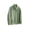 thumbnail image 5 of Mnyycxen Womens Fuzzy Fleece Sherpa Jacket Coat Long Sleeve Stand Collar Drawstring Jackets Zipper Outerwear with Pockets, 5 of 5