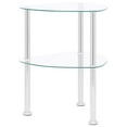 thumbnail image 1 of vidaXL 2-Tier Side Table Transparent 38x38x50 cm Tempered Glass, 1 of 5