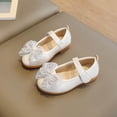 thumbnail image 3 of B91xZ Chaussures de Princesse pour Filles Tout-Petits Confort Sandale à Bout Ouvert avec Sangle Réglable, Blanc 12.5, 3 of 5