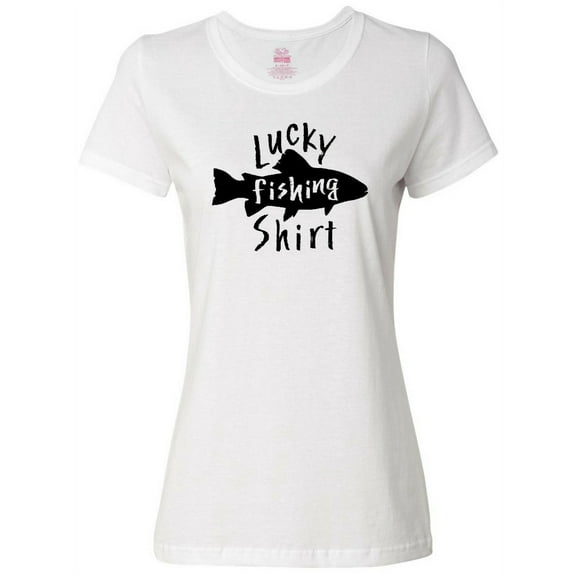 Inktastic Lucky Fishing Shirt- Fish Women's T-Shirt