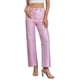 thumbnail image 1 of Pantalones vaqueros Tsseiatte metalizados brillantes para mujer, color liso, cintura alta, pierna recta, para fiesta y baile., 1 of 6