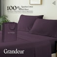 thumbnail image 3 of SGI Bedding 1000 TC Egyptian Cotton Bed Sheet Set - Alaskan King Size Sheets 1000 Count Sheets for Alaskan King Size Bed - Soft, Durable Sheets Cotton Sheets in 1000 TC 18" Deep Plum, 3 of 7