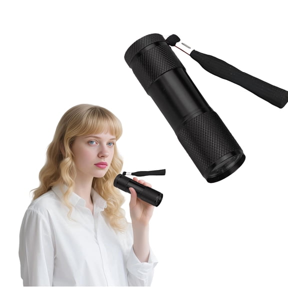 HIBIBUD 3.5" Mini Flashlight,Small Black LED Battery Powered with UV Light for Camping