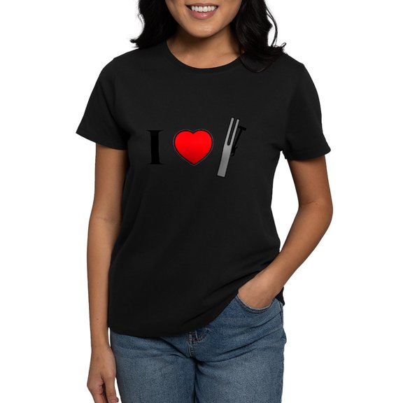 CafePress - I Heart Chimes Horizontal Women's Dark T Shirt - Women's Traditional Fit Dark T-Shirt