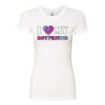 thumbnail image 2 of I Love My Boyfriend Tie Dye Pop Culture Womens Slim Fit Junior Tee, White, 2XL, 2 of 3