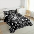 thumbnail image 4 of Manfei Retro Rustic Aztec Bedding Comforter Set,Vintage Boho Tribal Twin Comforter Sets,Gray Black Bedding Set For Men Women,Breathable Home Decor Reversible,2-Piece, 4 of 9