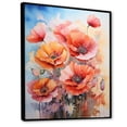 thumbnail image 2 of Designart "pasture Poppies In The" Floral & Botanical Floater Framed Wall Art Print, 2 of 7