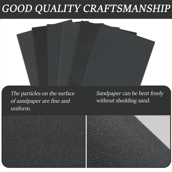 52Pcs Sandpaper Set 120-2000 Grit Sanding Paper Water/Dry Abrasive SandPapers for Wood Metal Polishing Automotive