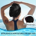 thumbnail image 4 of Gorro de baño VIRSIDI grande para cabello largo para adultos con pinza nasal, paquete de 2, 4 of 7