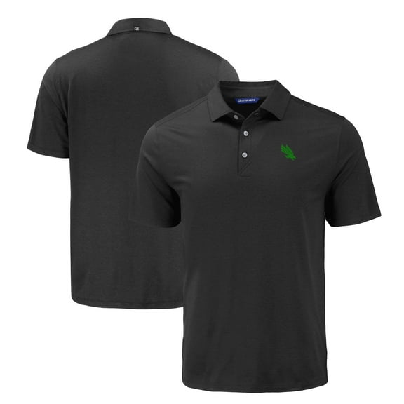Men's Cutter & Buck Black North Texas Mean Green Coastline Epic Comfort Eco Recycled Polo