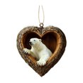 thumbnail image 1 of Adorno navideño con forma de corazón con animales Decoración plana en 2D de animales del bosque en acrílico Colgante del bosque para decorar el árbol de Navidad Regalo para los amantes de los animales, 1 of 7