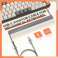 thumbnail image 2 of EIGTHTAIL T8 Clavier de Jeu 60 % 68 Touches Mini Clavier Mécanique Filaire Compact avec 18 Commutateurs Bleus Rétroéclairés RVB Chroma Câble de Clavier Bobiné USB-C pour PC Portable Mac XBOX - Bleu Blanc, 2 of 8