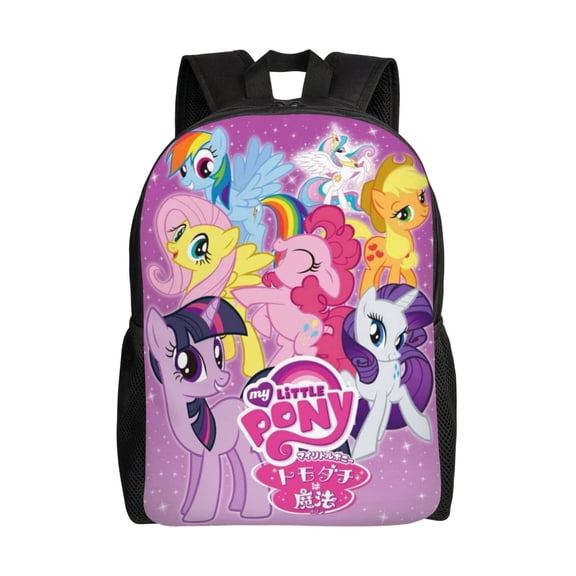 Cartoon My Cute Lit-tle Po-n-y Backpacks Large Capacity Shoulders Daypack Unisex Casual Rucksack Student Outdoor Travel Bookbag