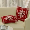 thumbnail image 4 of Christmas Pillow Covers 18x18 Set of 2 Christmas Decor Linen Pillowcase Winter Snowflake Decorative Red Throw Pillows Christmas Farmhouse Holiday Decor Outdoor Cushion Covers for Sofa Couch, 4 of 6