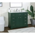 thumbnail image 2 of Elegant Decor Americana 42" Metal MDF Marble Single Bathroom Vanity in Green, 2 of 8