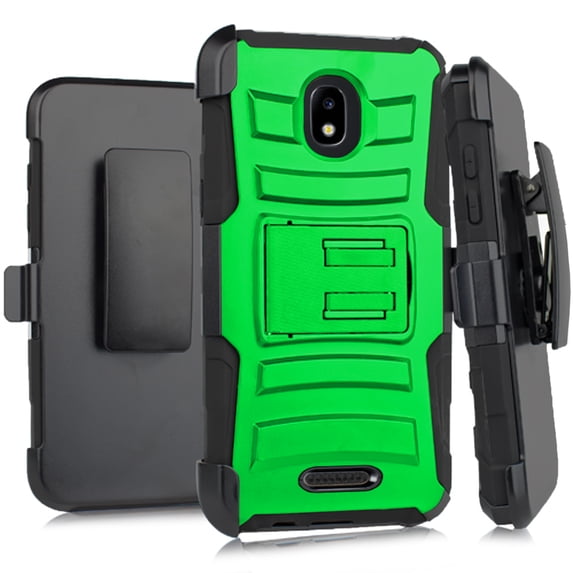 DALUX Hybrid Kickstand Holster Phone Case Compatible with Cricket Icon / Wiko Ride - Neon Green
