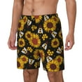thumbnail image 2 of Daiia Sunflowers And Bww Mens Swim Trunks Swim Shorts Quick Dry Swim Shorts with Mesh Lining Pockets-Medium, 2 of 9