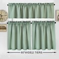 thumbnail image 7 of Coolmee Curtain Valance, Waffle Weave Waterproof Window Valance for Bathroom, Rod Pocket Kitchen Valance Curtain，60" x 15", Green Blue, 7 of 7