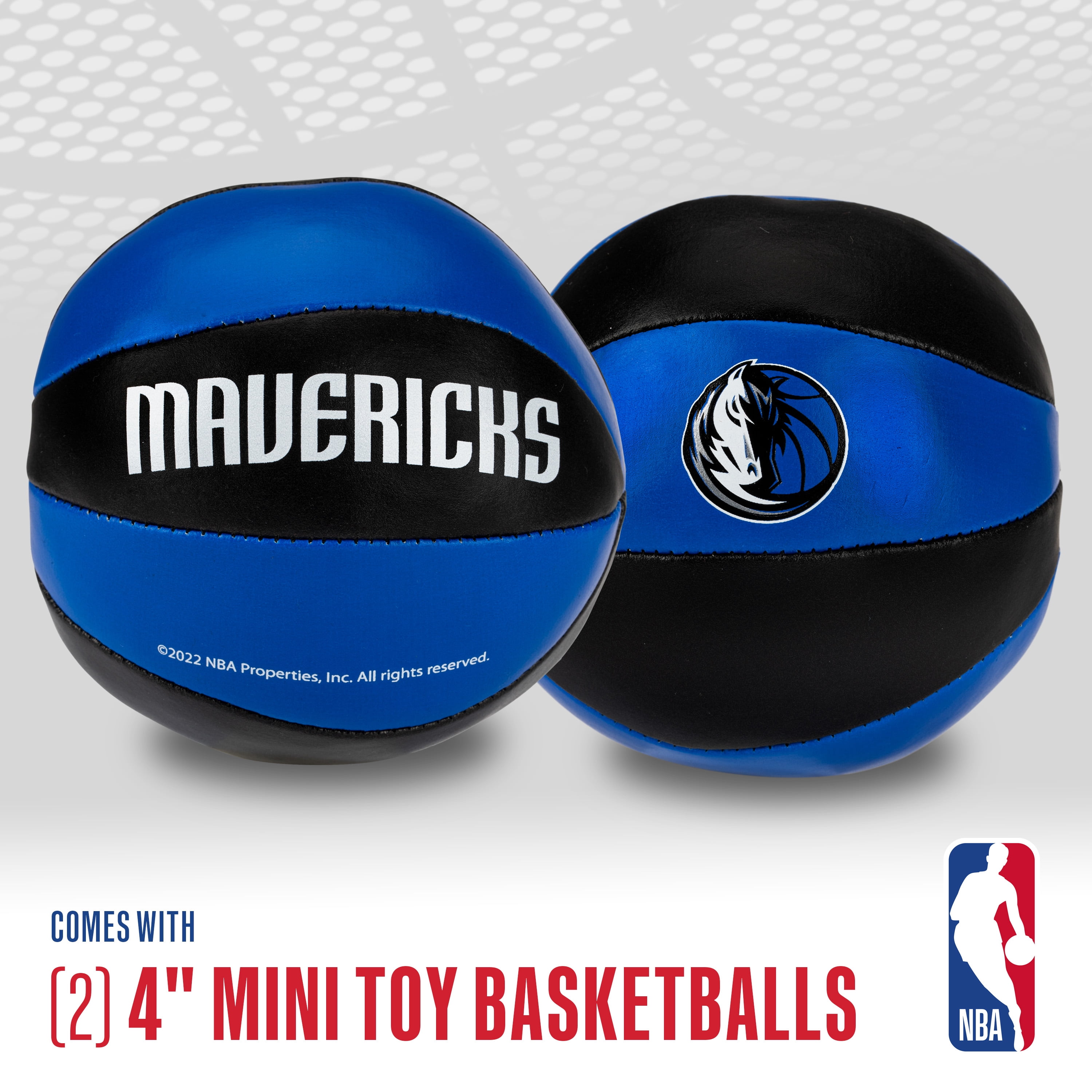 Franklin Sports NBA Dallas Mavericks Toy Basketballs - 2 Pack of Kids Soft Mini Basketballs for Over the Door + Indoor Hoops - NBA Fan Shop Kids Soft Toy Basketballs - (2) Mini Balls Included