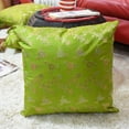 thumbnail image 2 of Handmade Eco-Friendly 16''x16'' Decorative Cushion Covers Floral Silk Green Indoor Pack Of 2, 2 of 3