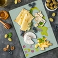 thumbnail image 5 of Moon Cutting Board, Cartoon Like Bunny Hanging Stars and Moon Polka Dots Cheerful Art, Decorative Tempered Glass Cutting and Serving Board, Large Size, Pale Pink Yellow Tan, by Ambesonne, 5 of 5