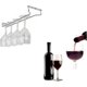 thumbnail image 1 of Stainless Steel Chrome Wine Glass Rack - Under Cabinet Stemware Holder for Kitchen Bar Storage, 35cm, 1 of 5