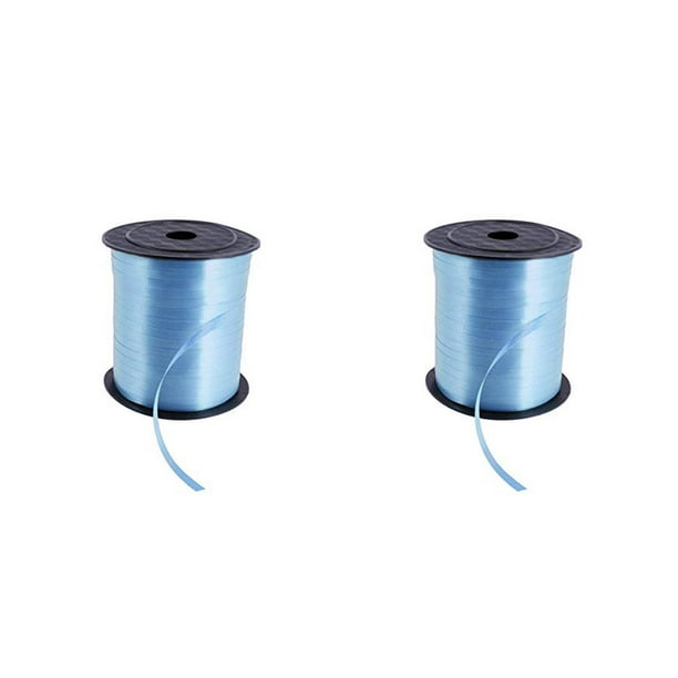 Bearachild Envoltura de cinta para rizar globos de 250 yardas, correa de carrete de plástico, regalos de fiesta de Navidad, accesorios de cuerda Azul claro 2Conjunto