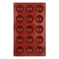 thumbnail image 2 of Shiogb Small 15 Cavity Semi Sphere Silicone Mold, Non-Stick Half Sphere Baking Mold for Jelly Cake, Candy Making, 1 Pack, 2 of 9