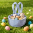 thumbnail image 6 of Easter Bunny Basket for Egg , Small Woven Cotton Rope Basket with Rabbit Ears & Tail, Kids Easter Baskets for Eggs, Baby Gift & Party Supplies, Holiday Decor, 6 of 7