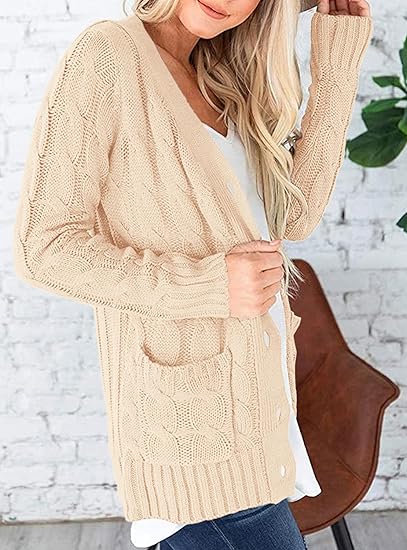 Prettygarden Women's Open Front Cable Knit Cardigan photo 8