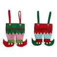 thumbnail image 1 of Fiudx Bolsas de Dulces con Forma de Botas Navideñas, Diseño Único En Forma de Pie, Reutilizables, de Tela No Tejida, Perfectas para Chocolates y Galletas, Decoración para Fiestas Navideñas, Almacenam, 1 of 1