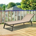 thumbnail image 2 of Costway  Patio Lounge Chair Chaise Recliner Back Adjustable Garden Deck Brown, 2 of 10