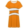 thumbnail image 3 of Clownfish Pattern Orange White Women's Dress Short Sleeve Summer Sundress Summer Women Clothes, 3 of 7