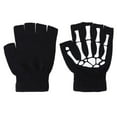 thumbnail image 3 of Unisex Skeleton Gloves Luminous Skeleton Gloves Glow in the Dark Fingerless Gloves Knitted Winter Mittens, 3 of 6