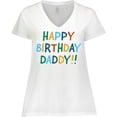 thumbnail image 3 of Inktastic Happy Birthday Daddy Women's Plus Size V-Neck T-Shirt, 3 of 5