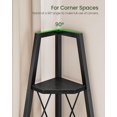 thumbnail image 5 of 5-tier Corner Shelf  Bookshelf Ladder Floor Standing Storage Rack Open Display Stand Plant For Living Room Bedroom Study Bathroom Black Tcj22bb, 5 of 8