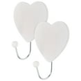 thumbnail image 5 of Eease 2 Heart Shaped Wall Hooks Coat Rack Closet Door Hanger White, 5 of 5