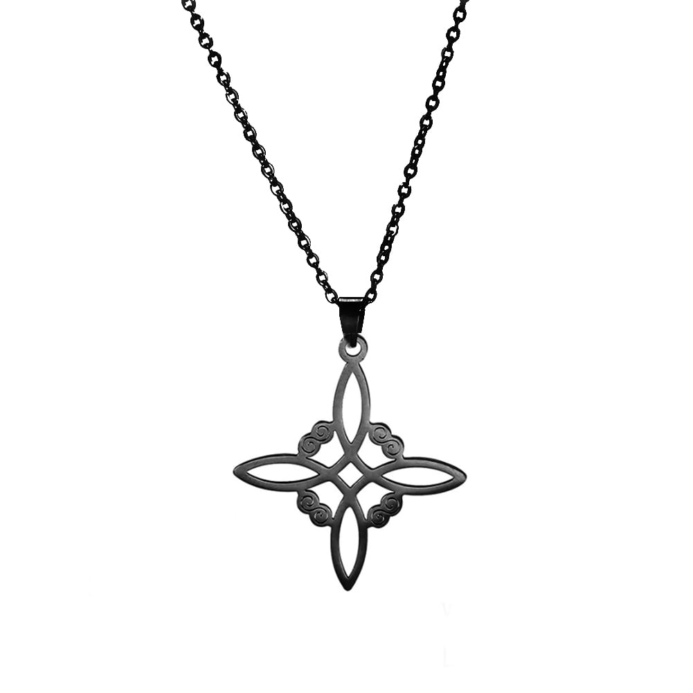EUEAVAN Black Witch Knot Necklace Stainless Steel Choker Necklaces ...