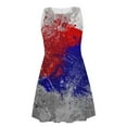 thumbnail image 3 of USSUMA Sleeveless Sundresses for Women 4th of July American Flag Midi Beach Party Dresses Knee Length Flowy A line Swing Sun Dresses Women's Summer Casual Round Neck Dress Wedding Guest, 3 of 4
