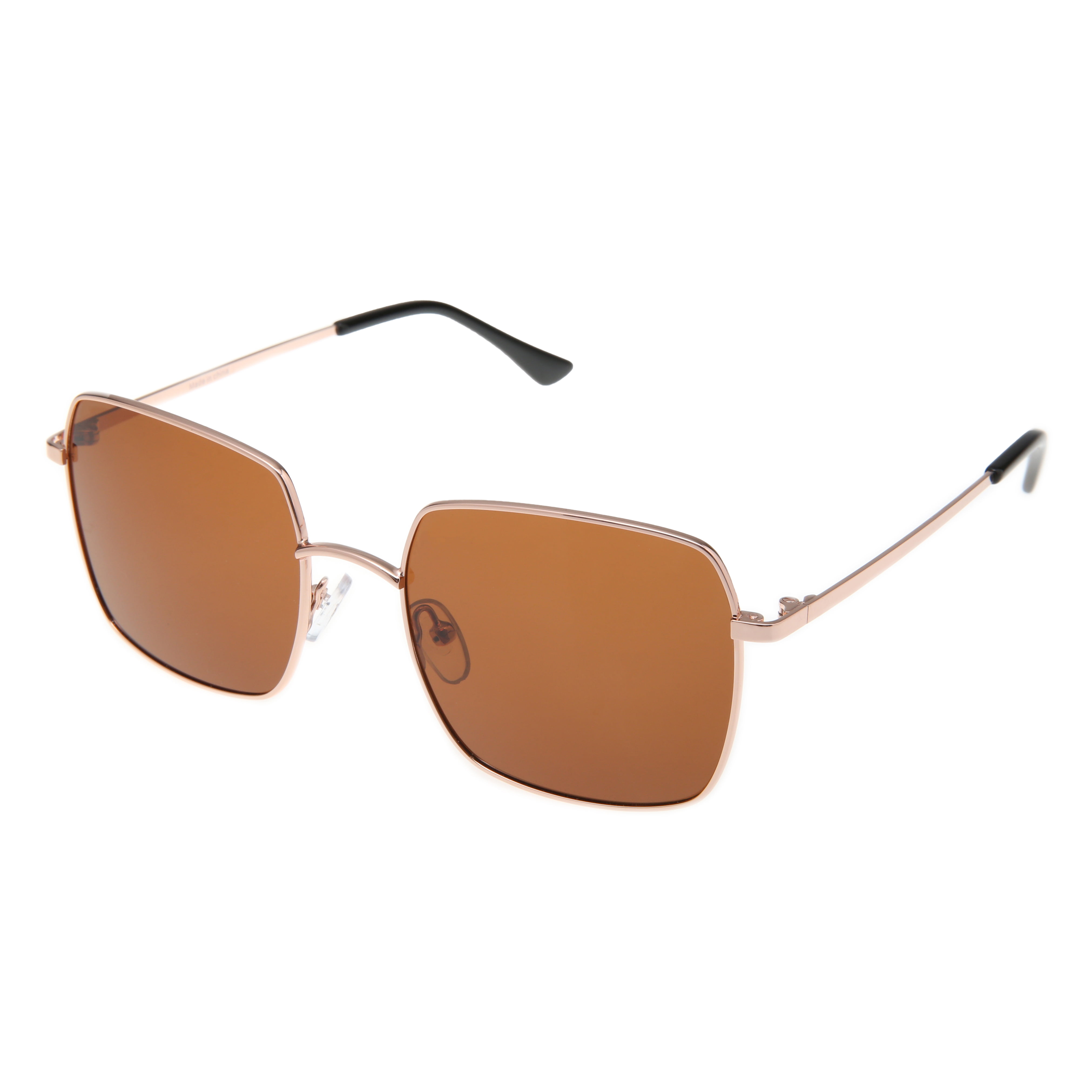 Men's Rose Gold Metal Square Sunglasses, UV Protection 54-19-140 mm 