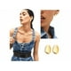 thumbnail image 2 of Juego de aretes de aro gruesos de oro de 14 quilates para mujer, hipoalergénicos, juego de aretes de aro grueso, aretes de aro con forma de giro Xtellar color dorado, 2 of 4