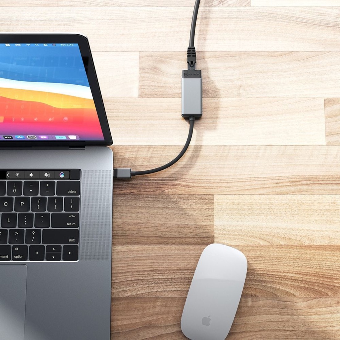 ALOGIC Ultra USB-C (Male) to RJ45 Gigabit Ethernet (Female) Adapter, Space Grey