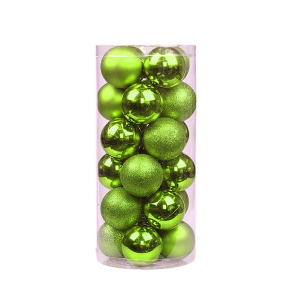 24 Uds. De adornos de bolas de Navidad inastillables de 6cm para árbol de Navidad, decoraciones para fiestas de cumpleaños y bodas Adepaton CPB-SSW183-2