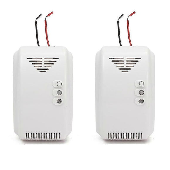 2pcs 12v Lpg Propane Butane Combustible Gas Leak Alarm Detector Sensor Led Flash Alarm Sound Motor